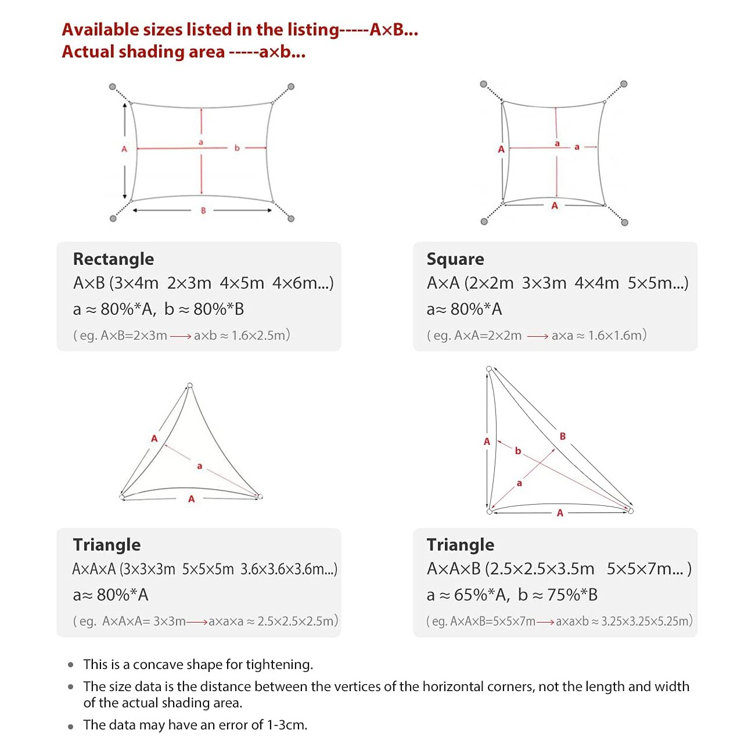 Sekey 2m x 3m Rectangular Shade Sails Wayfair.co.uk